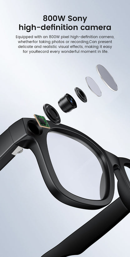 [GOLD] CyanVue AI Smart Glasses – 8MP Camera Glasses with Music & Call Features