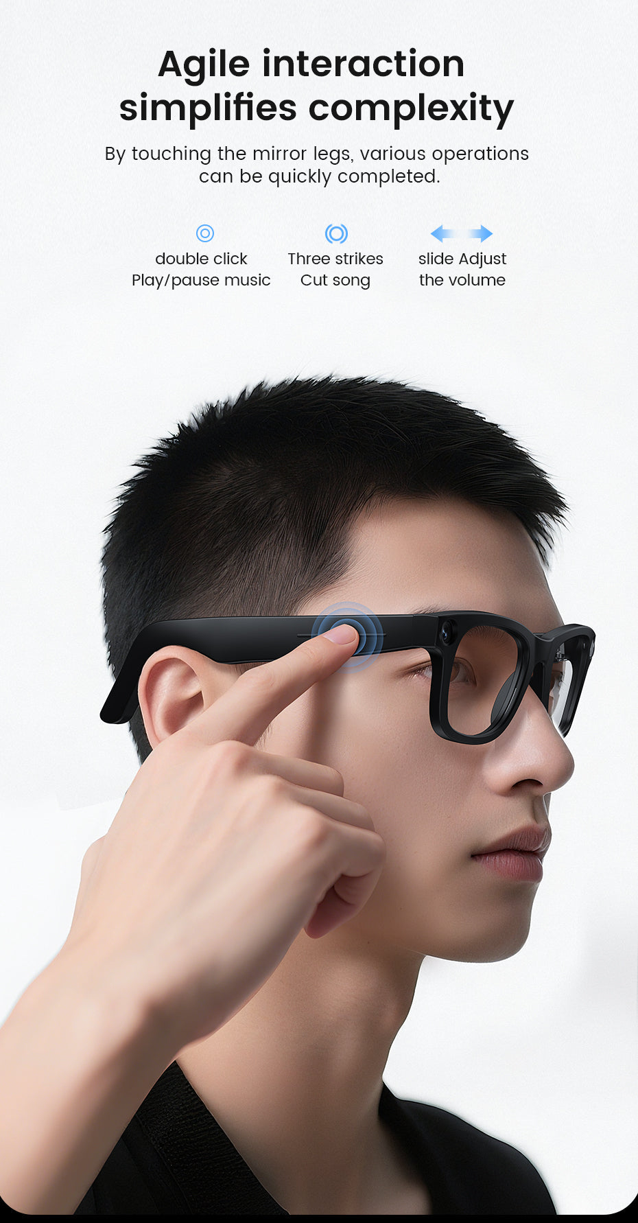 [GOLD] CyanVue AI Smart Glasses – 8MP Camera Glasses with Music & Call Features