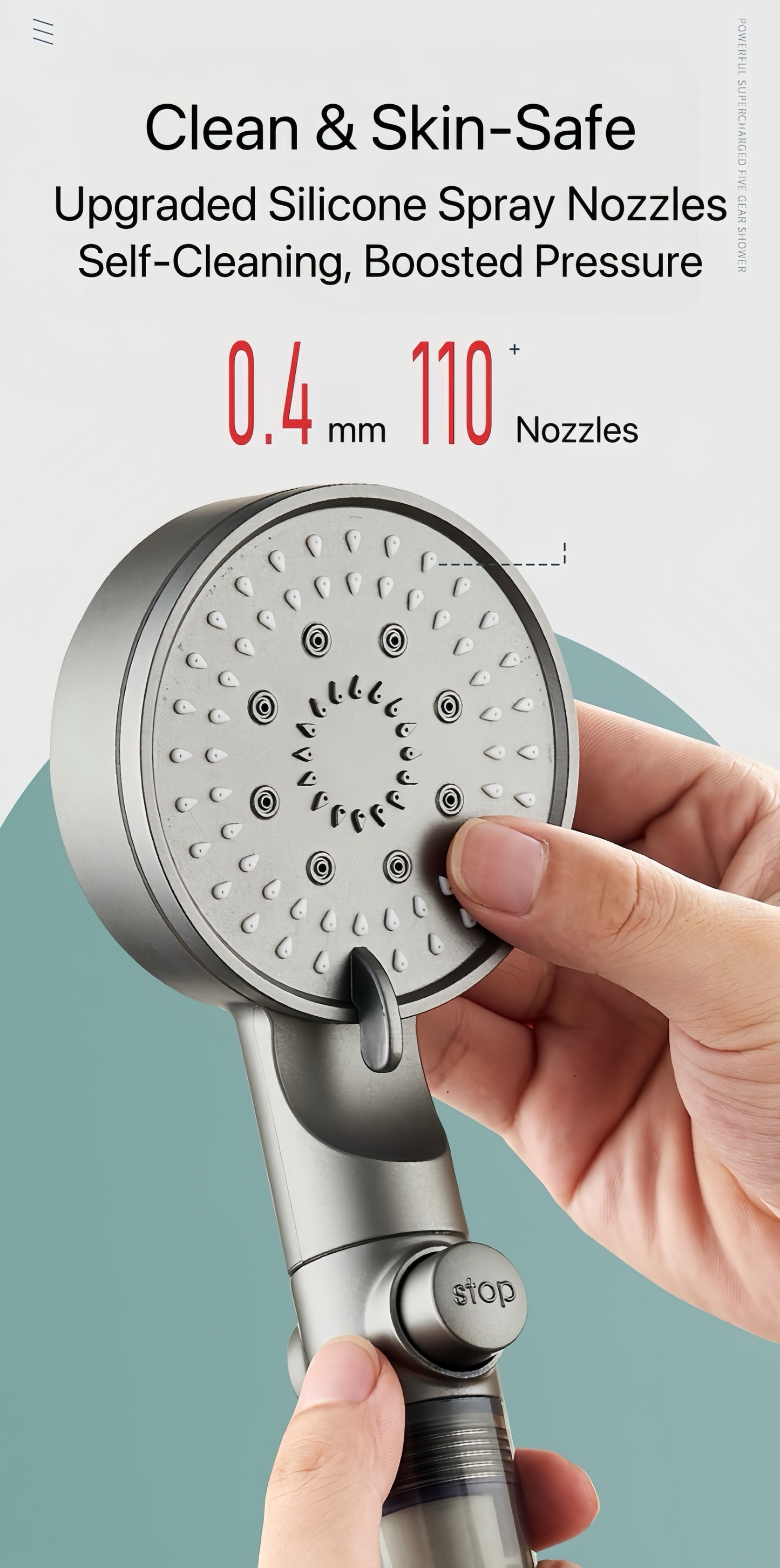 [GOLD] HydroBoost High Pressure 5-Mode Filtered Shower Head