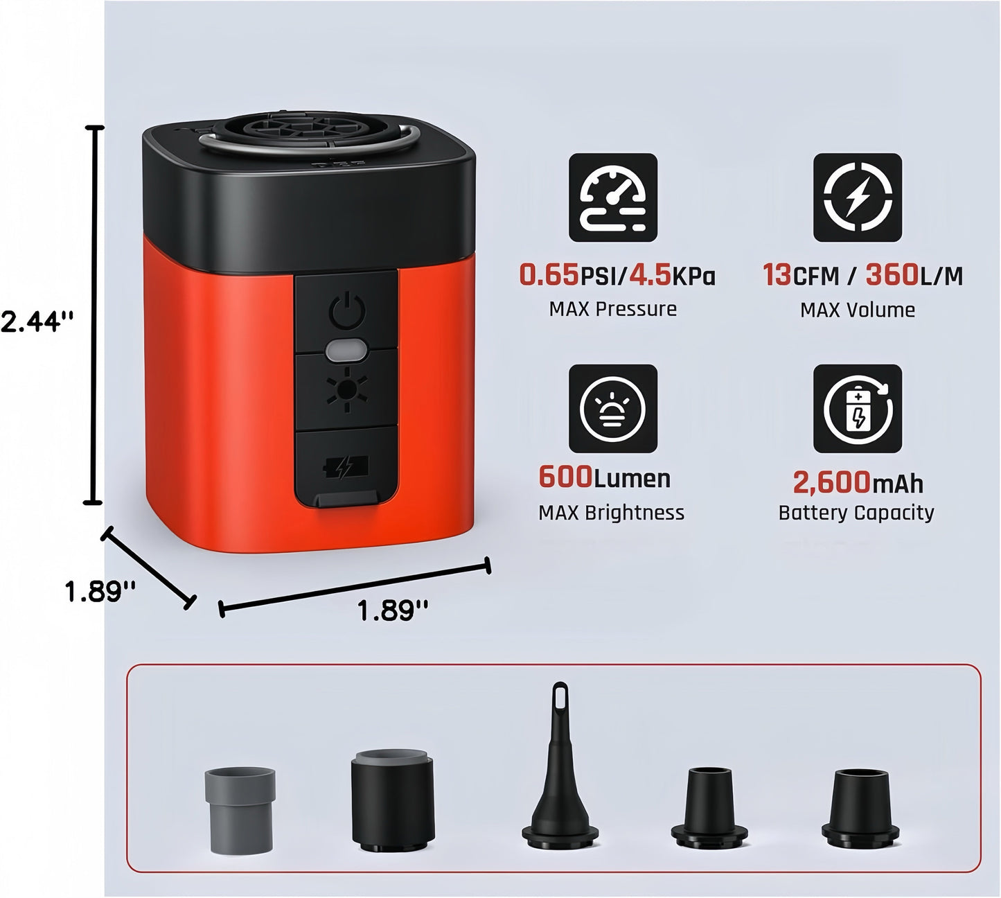 [GOLD] AirBurst Pro – Compact Electric Pump with Vacuum & LED Light